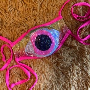 Rainbow eye face mask